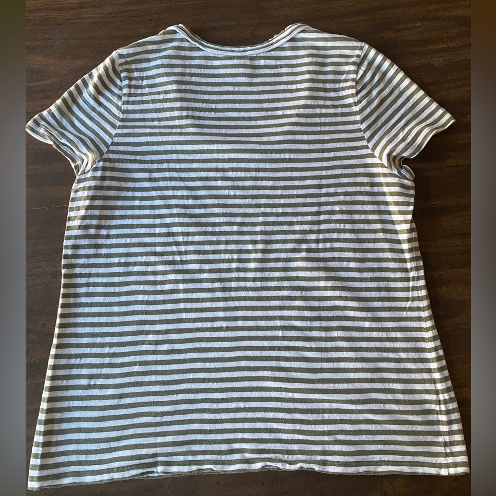 Distressed 100% cotton striped tee - Picture 2 of 4